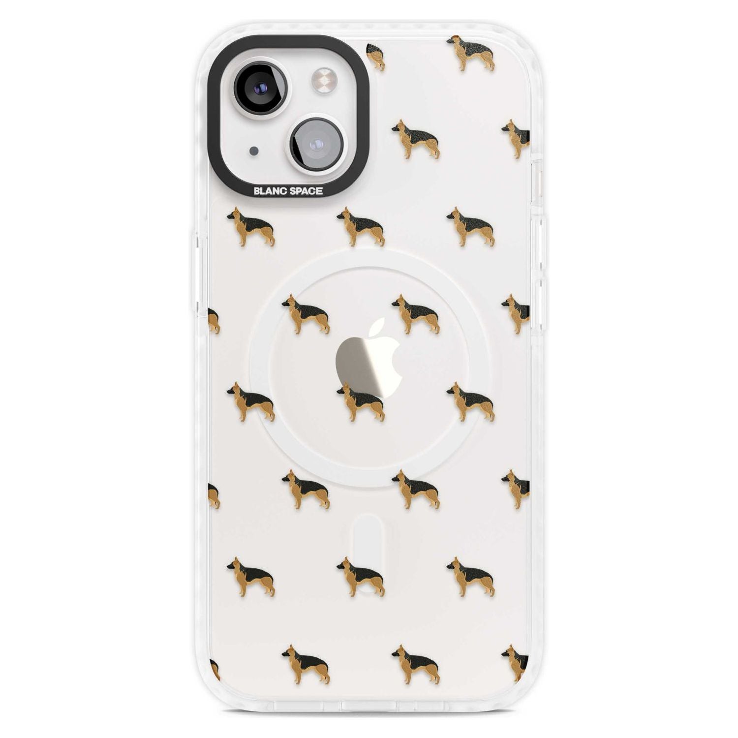 German Sherpard Dog Pattern Clear Phone Case iPhone 15 Plus / Magsafe Impact Case,iPhone 15 / Magsafe Impact Case Blanc Space