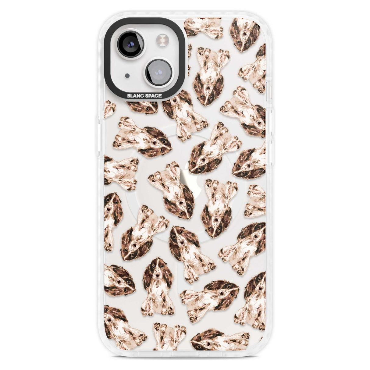 Cocker Spaniel (Brown) Watercolour Dog Pattern Phone Case iPhone 15 Plus / Magsafe Impact Case,iPhone 15 / Magsafe Impact Case Blanc Space