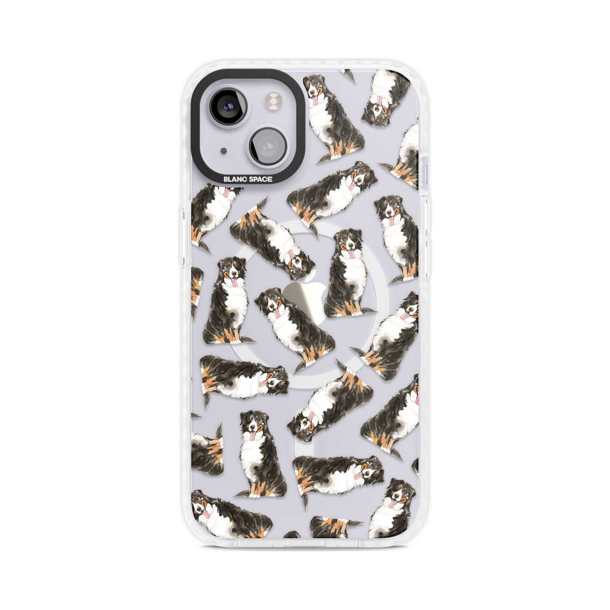 Bernese Mountain Dog Watercolour Dog Pattern Phone Case iPhone 15 Plus / Magsafe Impact Case,iPhone 15 / Magsafe Impact Case Blanc Space