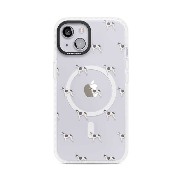 Greyhound Dog Pattern Clear Phone Case iPhone 15 Plus / Magsafe Impact Case,iPhone 15 / Magsafe Impact Case Blanc Space