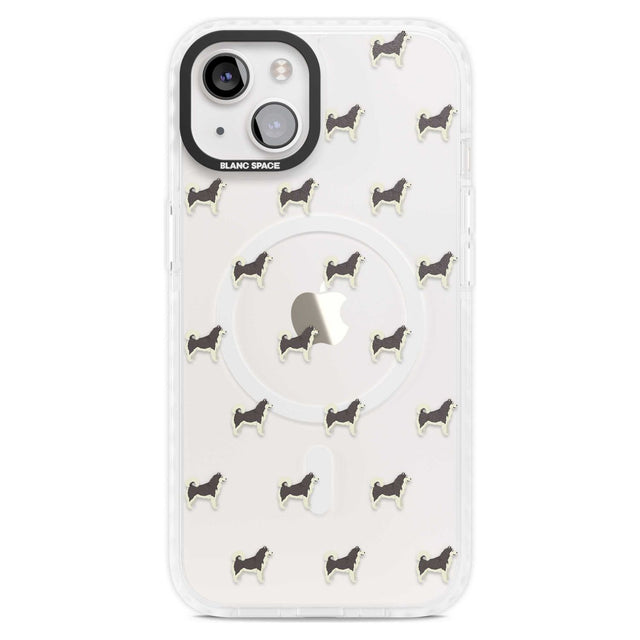 Alaskan Malamute Dog Pattern Clear Phone Case iPhone 15 Plus / Magsafe Impact Case,iPhone 15 / Magsafe Impact Case Blanc Space