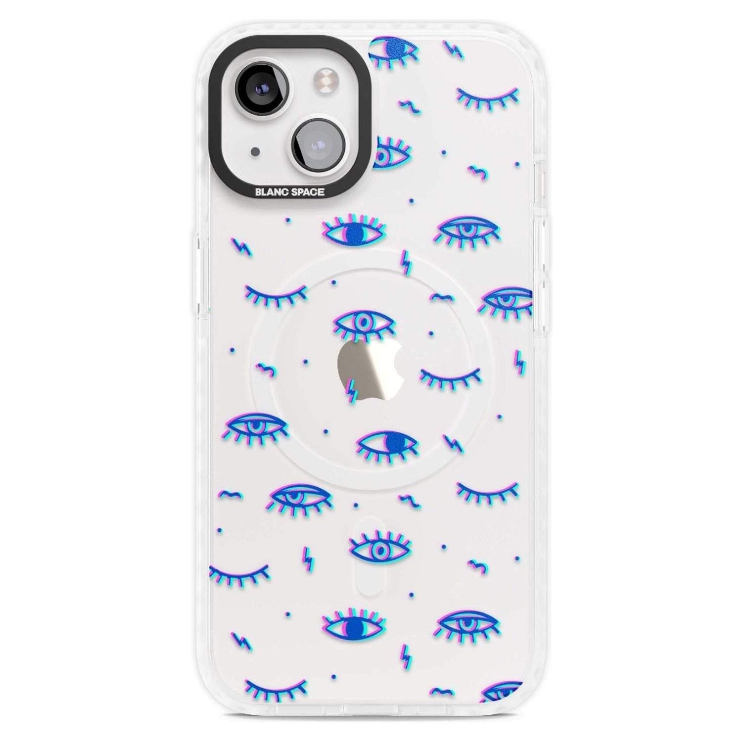Duotone Psychedelic Eyes Phone Case iPhone 15 Plus / Magsafe Impact Case,iPhone 15 / Magsafe Impact Case Blanc Space