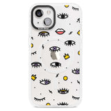 Eyes & Lips Icons Phone Case iPhone 15 Plus / Magsafe Impact Case,iPhone 15 / Magsafe Impact Case Blanc Space