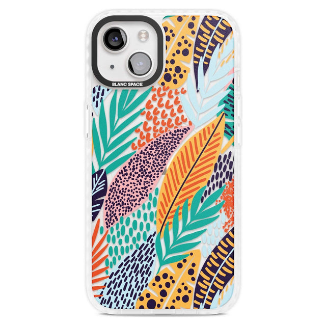 Colourful Leaves Mixture Phone Case iPhone 15 Plus / Magsafe Impact Case,iPhone 15 / Magsafe Impact Case Blanc Space