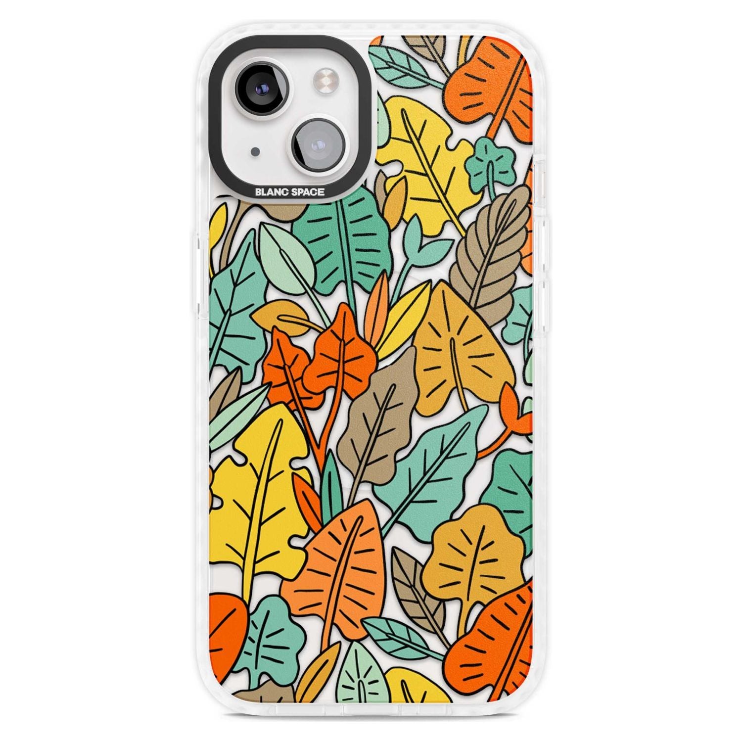 Pastel Toned Autumn Leaves Phone Case iPhone 15 Plus / Magsafe Impact Case,iPhone 15 / Magsafe Impact Case Blanc Space