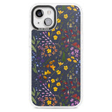 Wildflower & Leaves Cluster Design - Navy