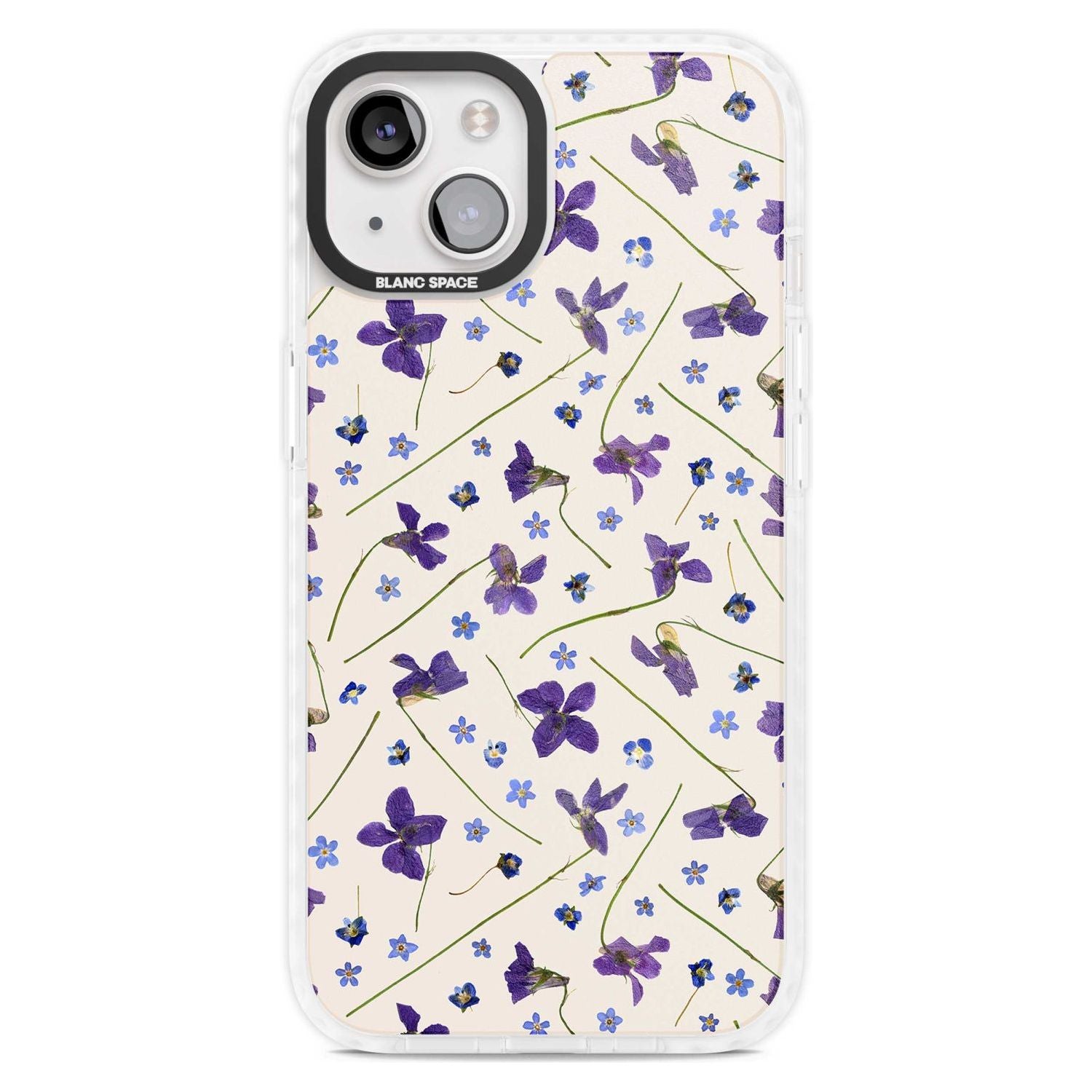 Violet Floral Pattern Design - Cream