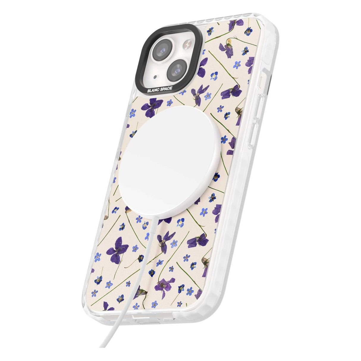 Violet Floral Pattern Design - Cream