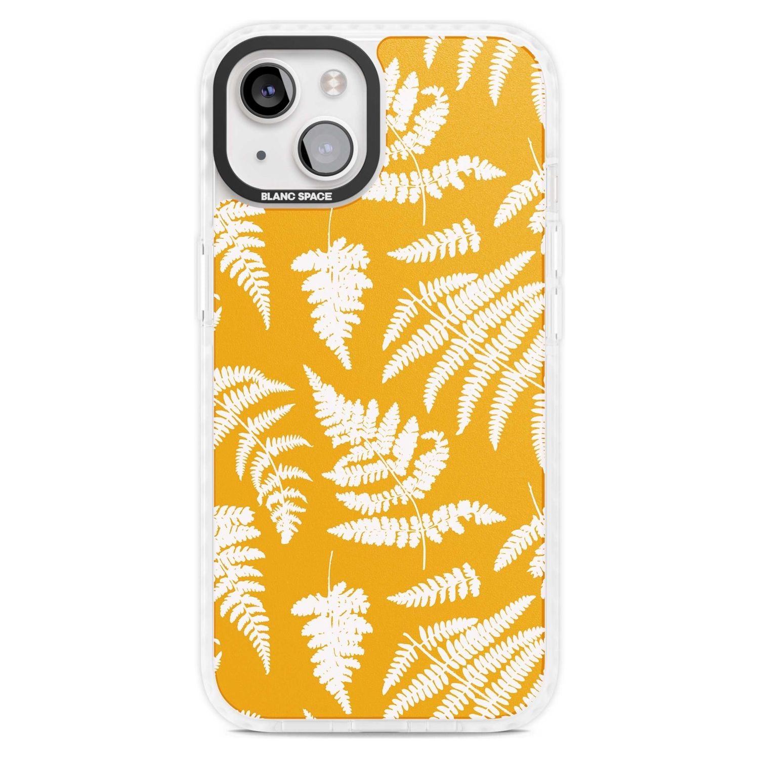 Fern Pattern on Yellow Phone Case iPhone 15 Plus / Magsafe Impact Case,iPhone 15 / Magsafe Impact Case Blanc Space