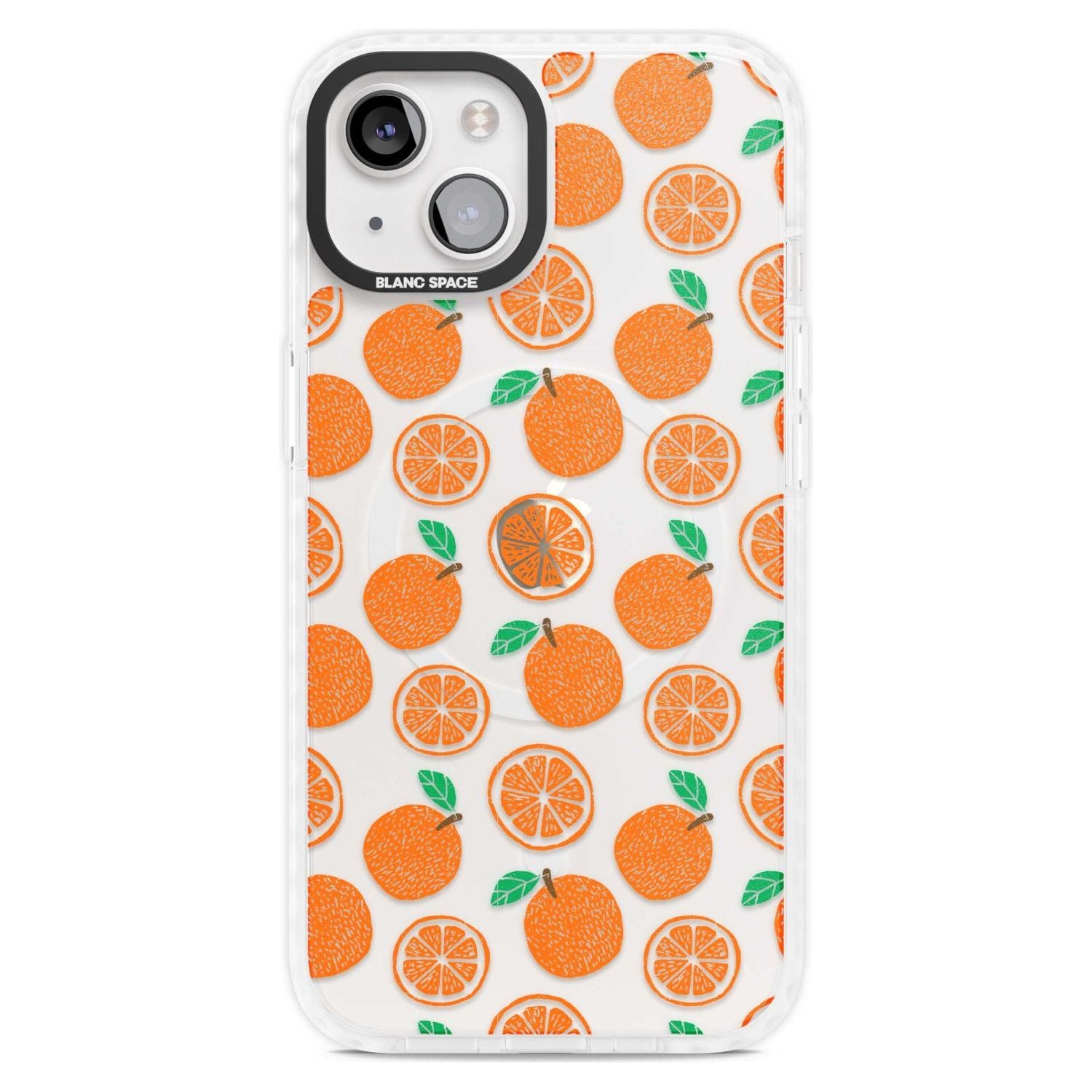 Orange Pattern Phone Case iPhone 15 Plus / Magsafe Impact Case,iPhone 15 / Magsafe Impact Case Blanc Space