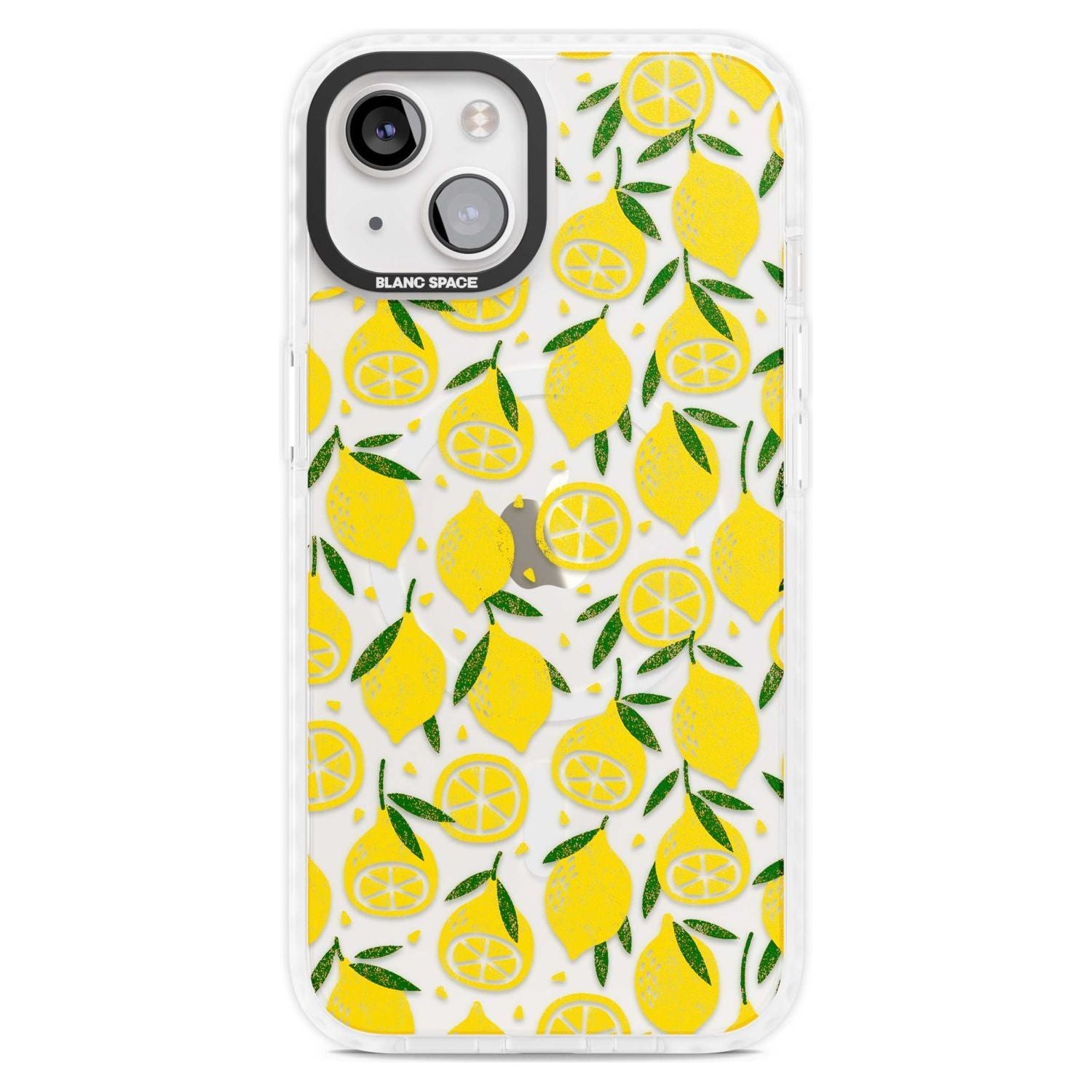 Bright Lemon Fruity Pattern Phone Case iPhone 15 Plus / Magsafe Impact Case,iPhone 15 / Magsafe Impact Case Blanc Space