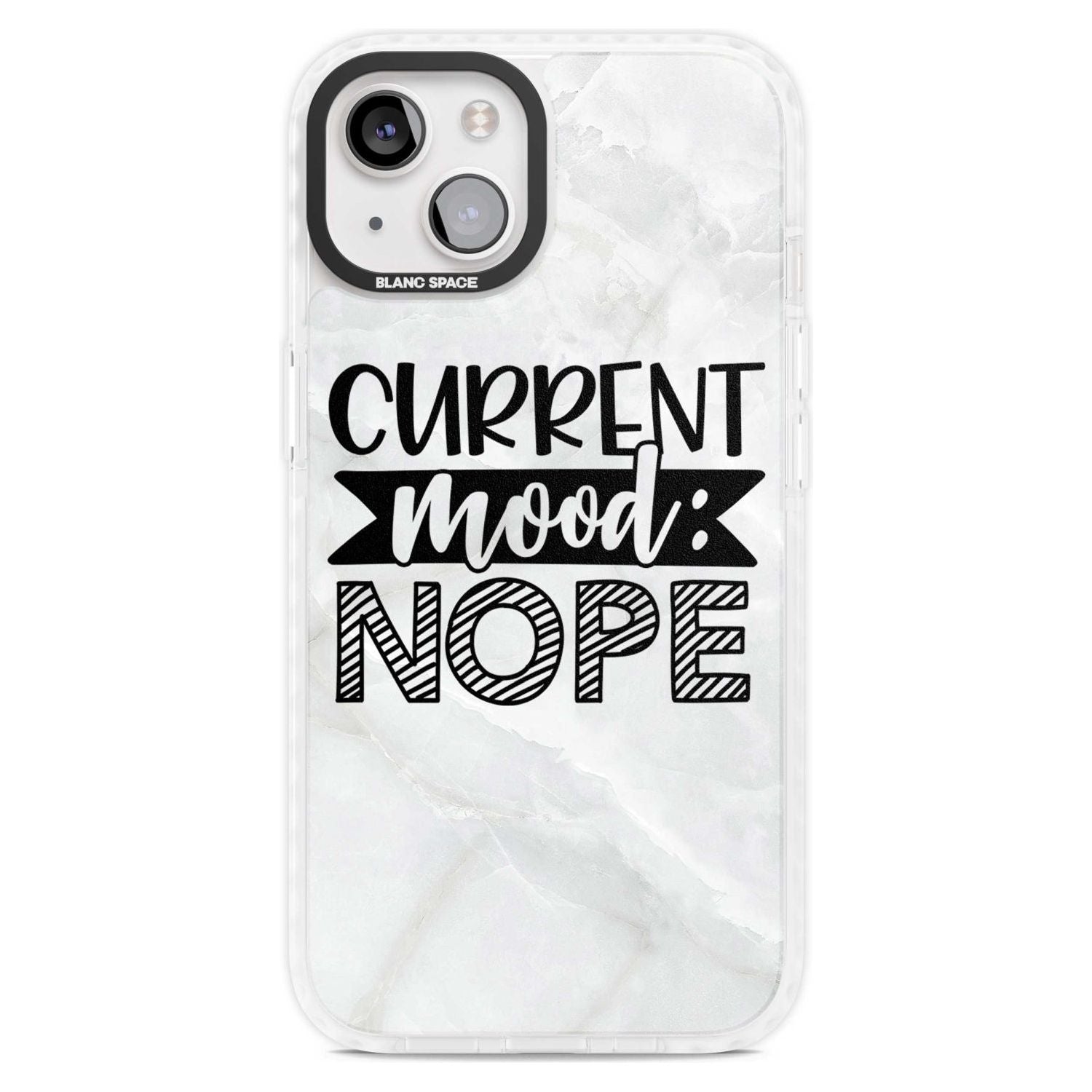 Current Mood NOPE Phone Case iPhone 15 Plus / Magsafe Impact Case,iPhone 15 / Magsafe Impact Case Blanc Space