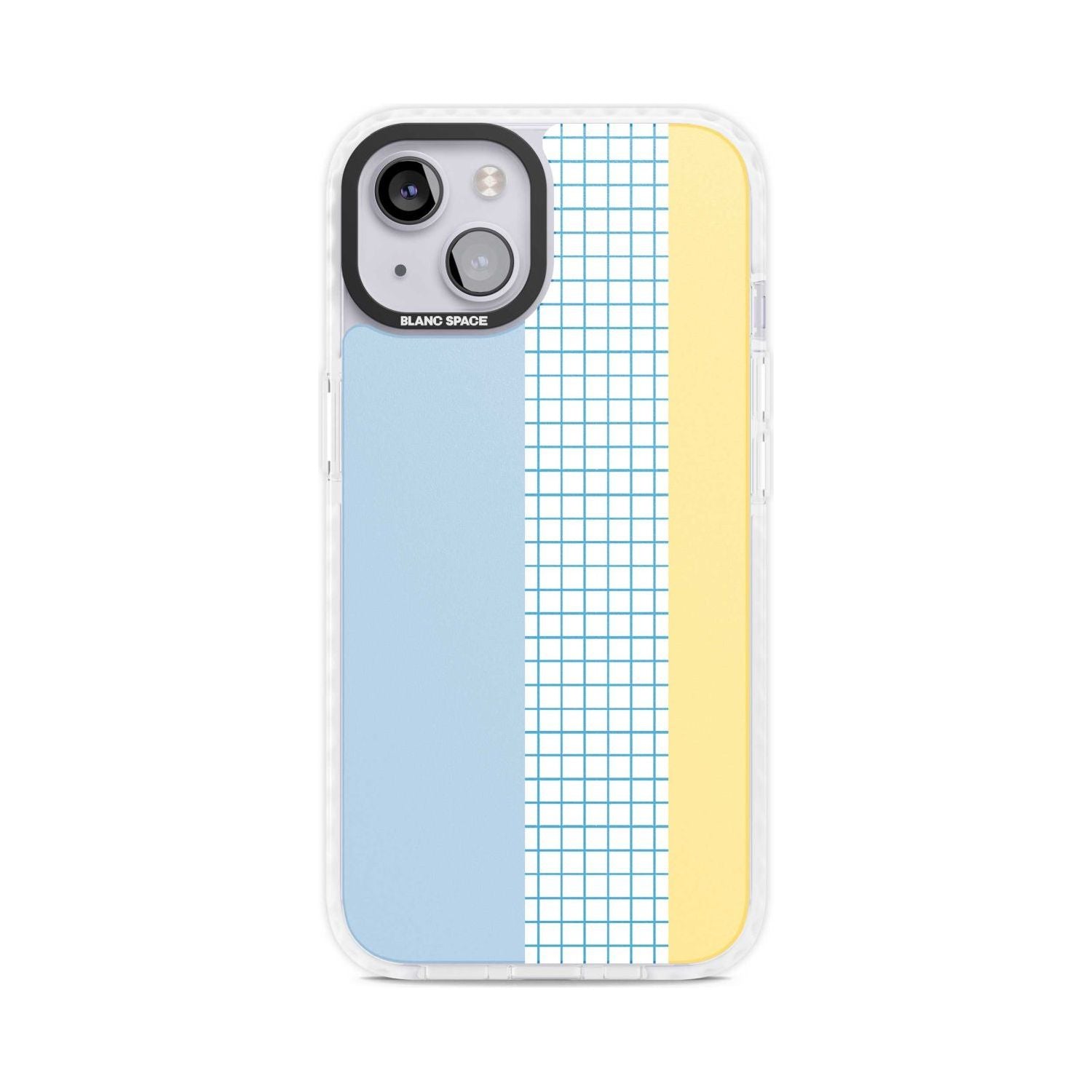 Abstract Grid Blue & Yellow Phone Case iPhone 15 Plus / Magsafe Impact Case,iPhone 15 / Magsafe Impact Case Blanc Space