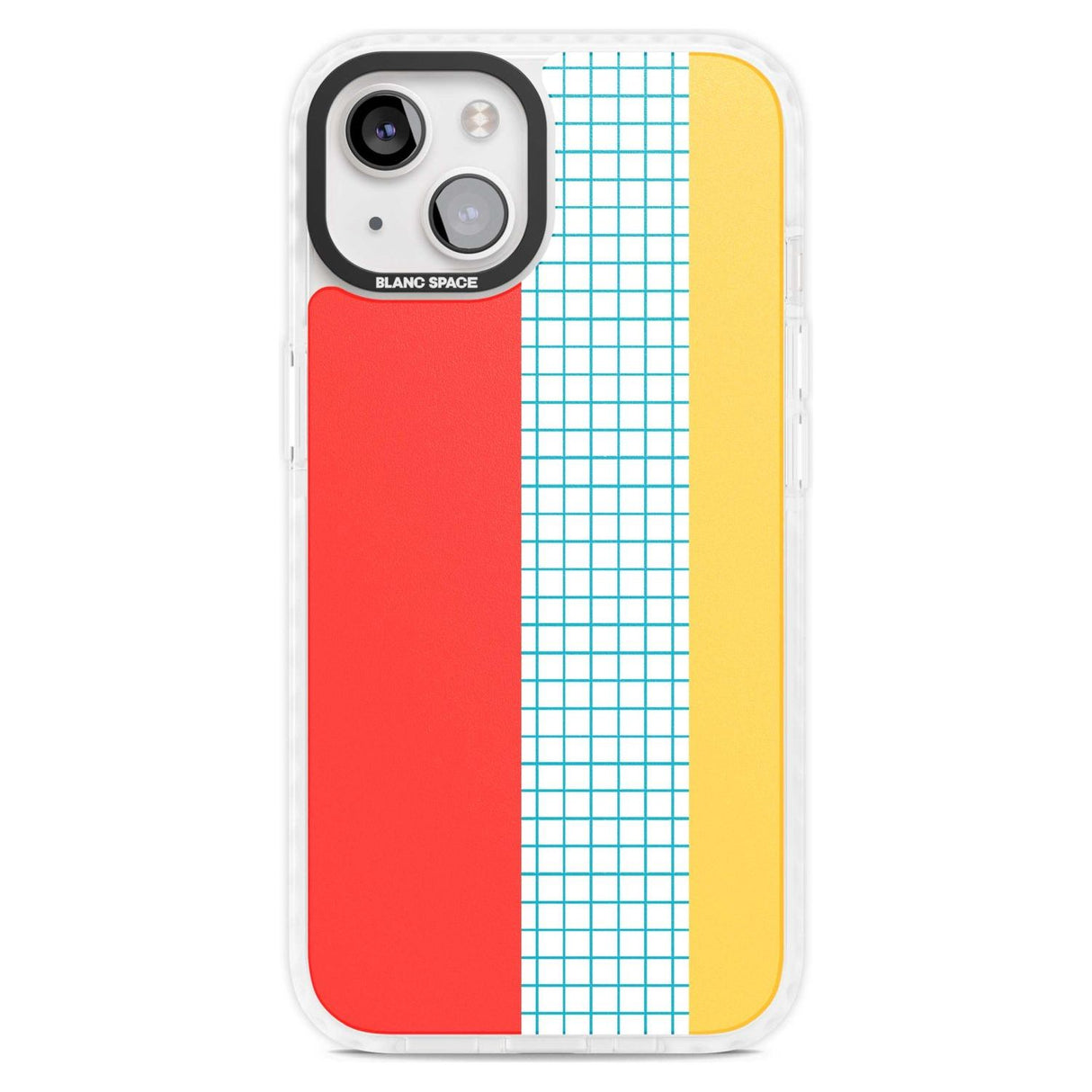 Abstract Grid Red, Blue, Yellow Phone Case iPhone 15 Plus / Magsafe Impact Case,iPhone 15 / Magsafe Impact Case Blanc Space
