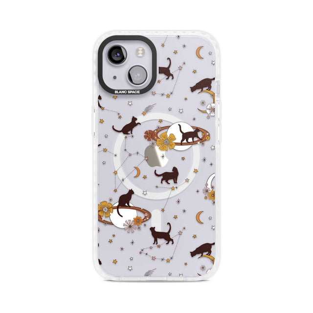 Halloween Cats and Astrology Phone Case iPhone 15 Plus / Magsafe Impact Case,iPhone 15 / Magsafe Impact Case Blanc Space
