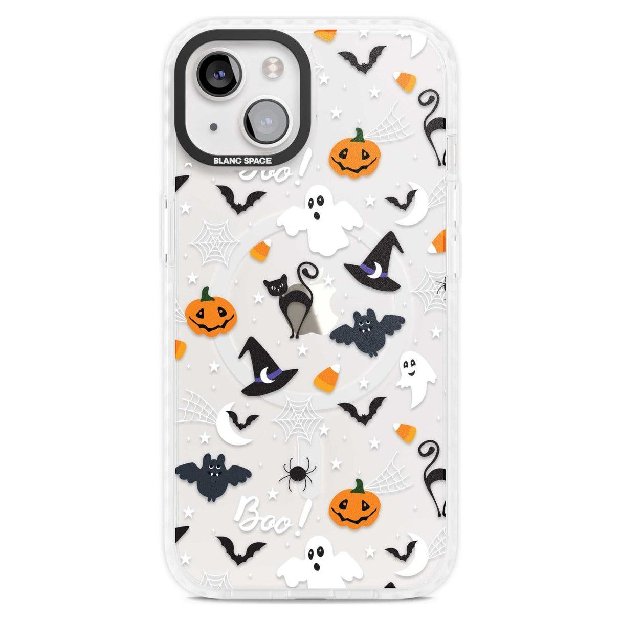 Halloween Mix Pattern Phone Case iPhone 15 Plus / Magsafe Impact Case,iPhone 15 / Magsafe Impact Case Blanc Space