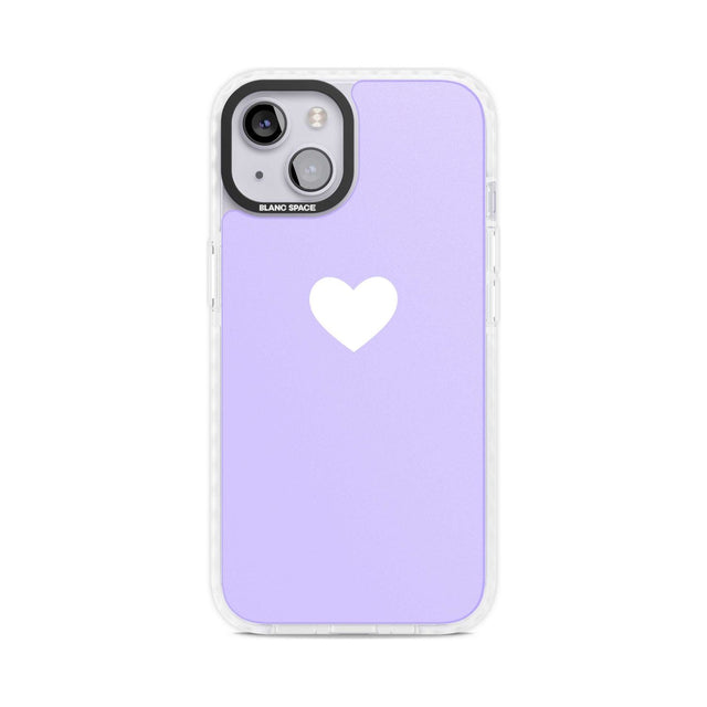 Single Heart White & Pale Purple