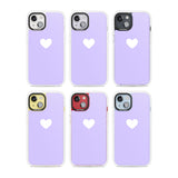 Single Heart White & Pale Purple