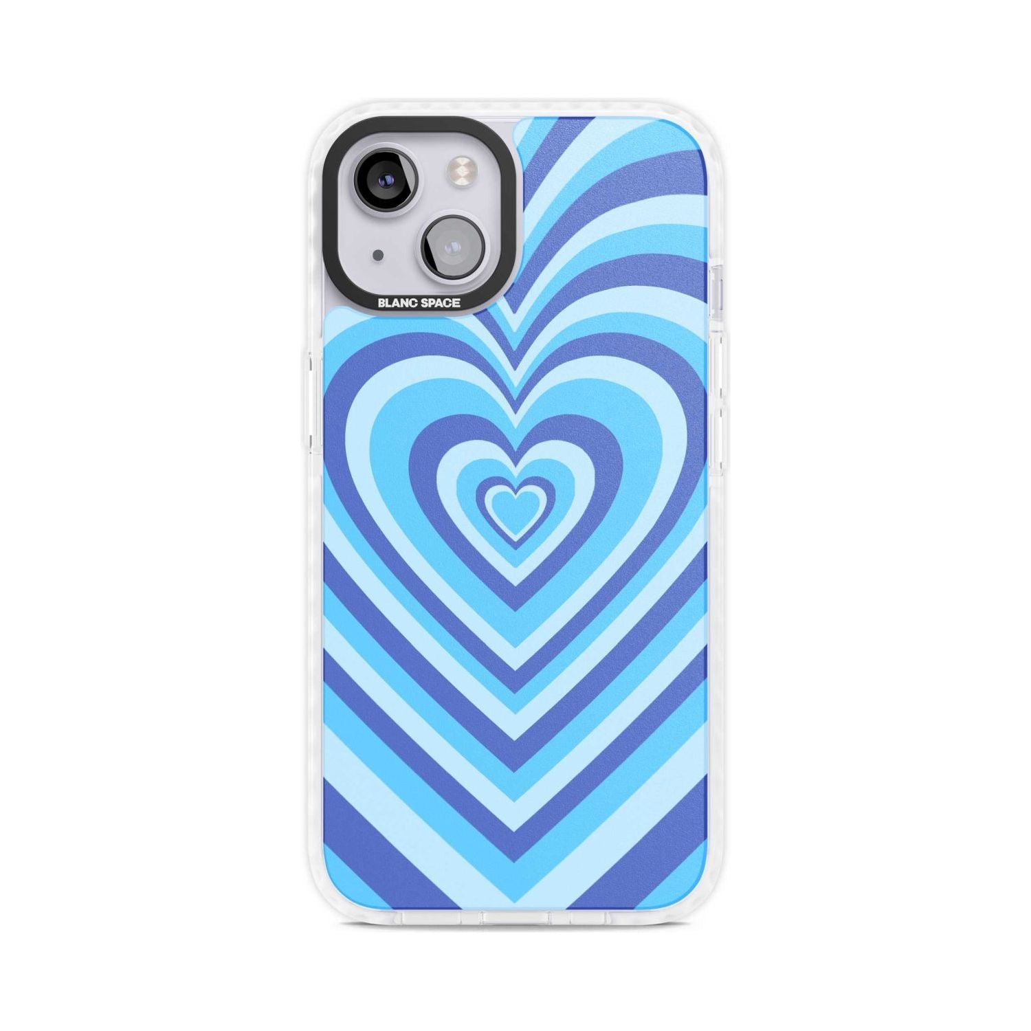 Blue Heart Illusion Phone Case iPhone 15 Plus / Magsafe Impact Case,iPhone 15 / Magsafe Impact Case Blanc Space