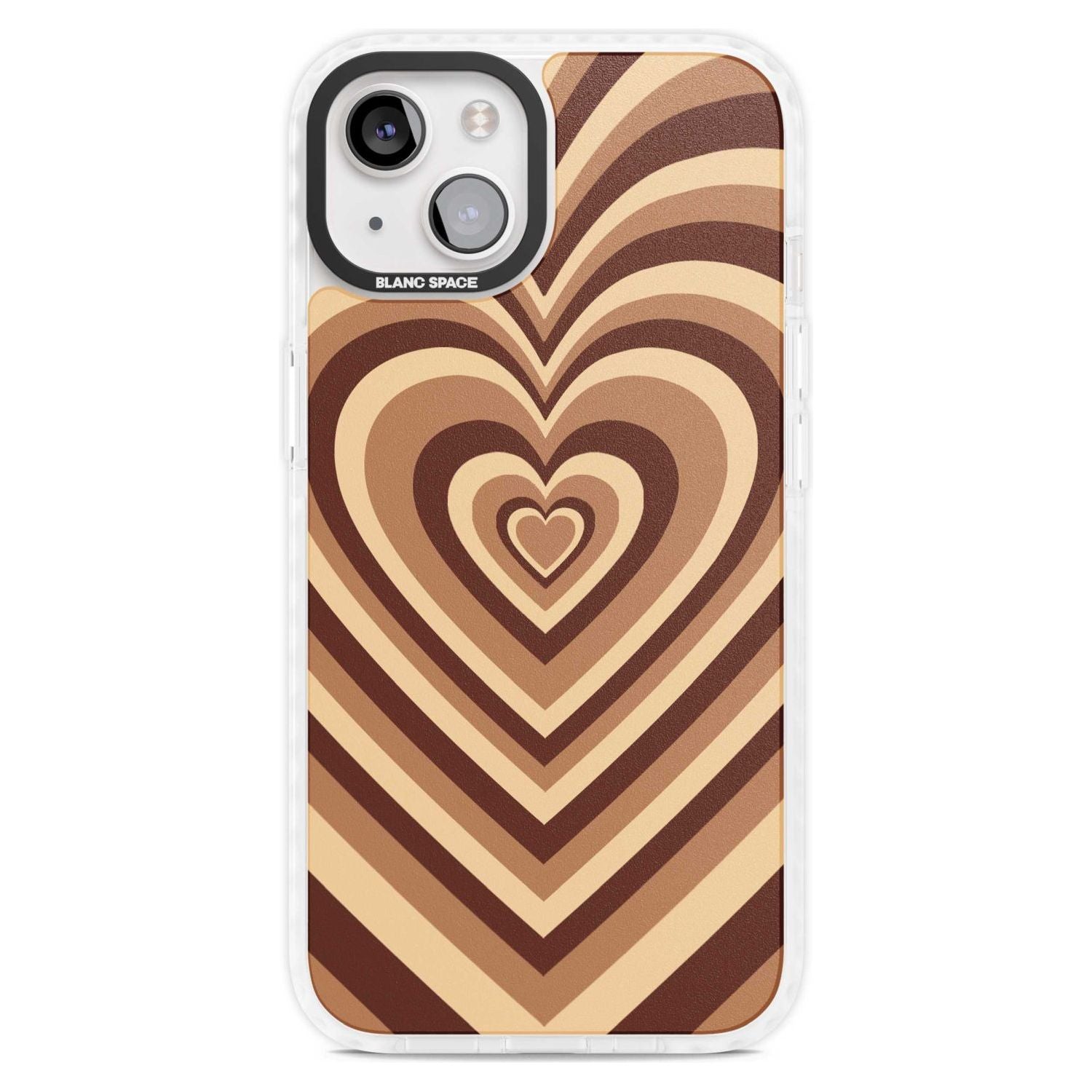 Latte Heart Illusion Phone Case iPhone 15 Plus / Magsafe Impact Case,iPhone 15 / Magsafe Impact Case Blanc Space
