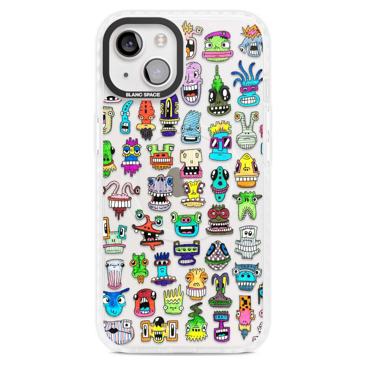 Familiar Faces Phone Case iPhone 15 Plus / Magsafe Impact Case,iPhone 15 / Magsafe Impact Case Blanc Space