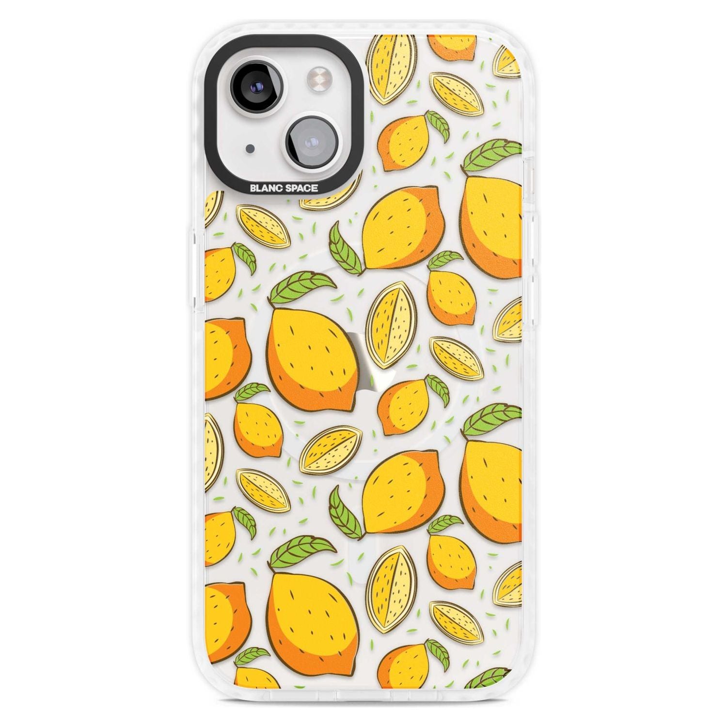 Lemon Pattern Phone Case iPhone 15 Plus / Magsafe Impact Case,iPhone 15 / Magsafe Impact Case Blanc Space