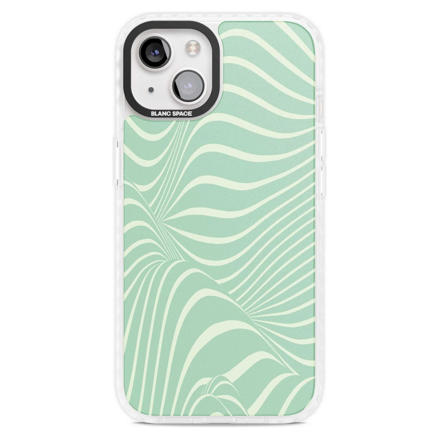 Mint Green Distorted Line Phone Case iPhone 15 Plus / Magsafe Impact Case,iPhone 15 / Magsafe Impact Case Blanc Space
