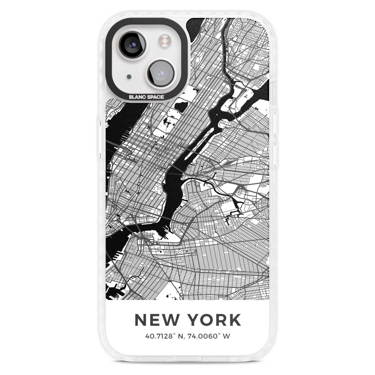 Map of New York, New York Phone Case iPhone 15 Plus / Magsafe Impact Case,iPhone 15 / Magsafe Impact Case Blanc Space