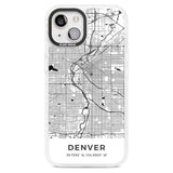 Map of Denver, Colorado Phone Case iPhone 15 Plus / Magsafe Impact Case,iPhone 15 / Magsafe Impact Case Blanc Space