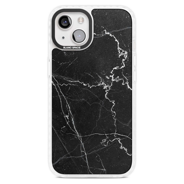 Bold Black Marble with White Texture Phone Case iPhone 15 Plus / Magsafe Impact Case,iPhone 15 / Magsafe Impact Case Blanc Space