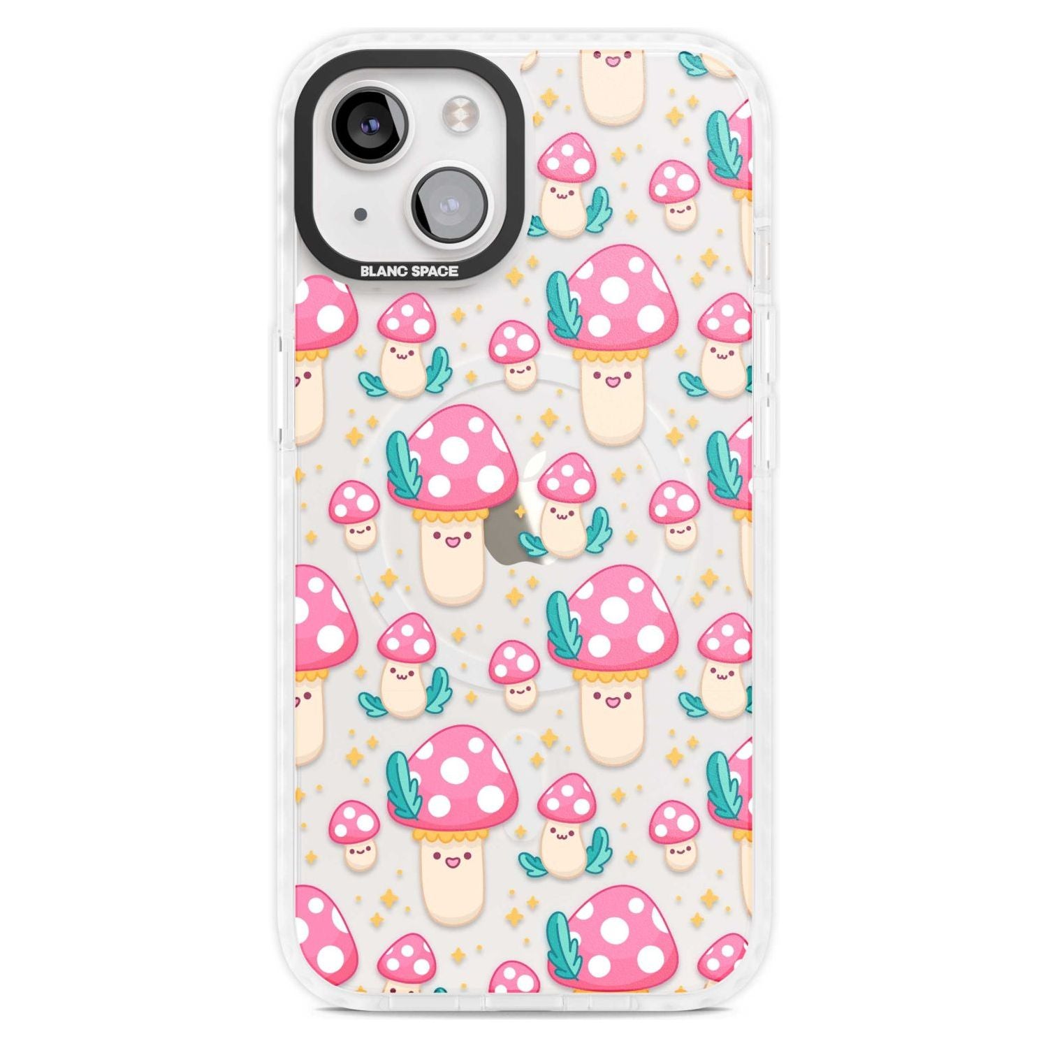 Cute Mushrooms Pattern Phone Case iPhone 15 Plus / Magsafe Impact Case,iPhone 15 / Magsafe Impact Case Blanc Space