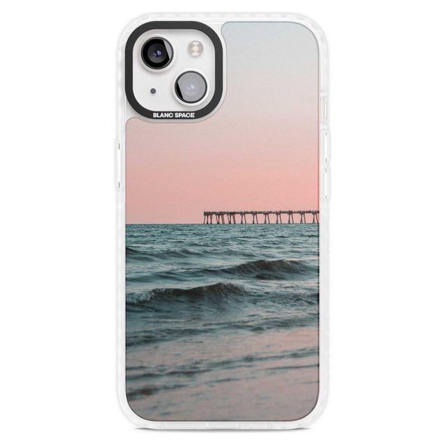 Beach Pier Photograph Phone Case iPhone 15 Plus / Magsafe Impact Case,iPhone 15 / Magsafe Impact Case Blanc Space