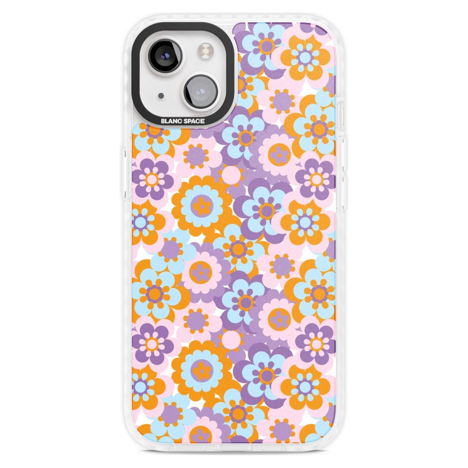 Flower Power Pattern Phone Case iPhone 15 Plus / Magsafe Impact Case,iPhone 15 / Magsafe Impact Case Blanc Space