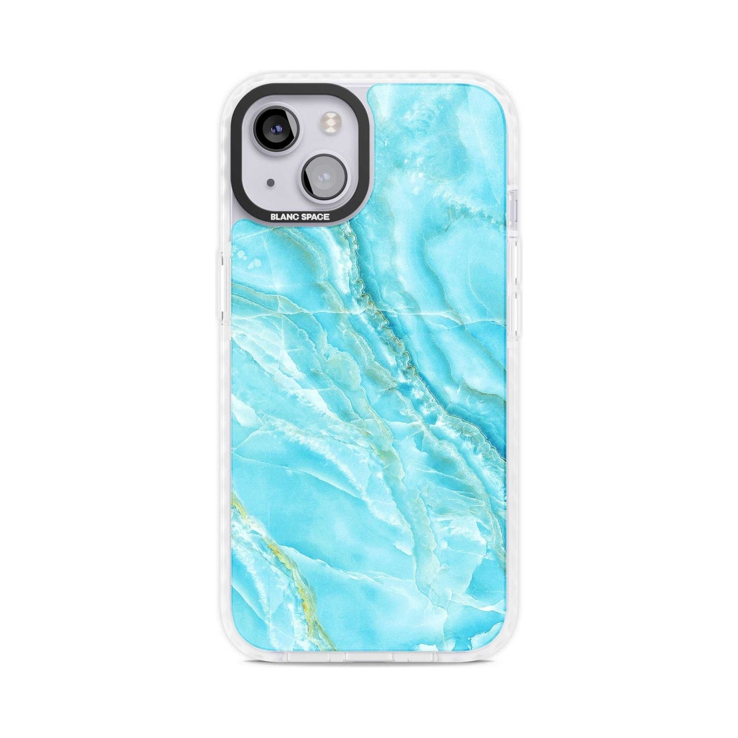 Bright Blue Onyx Marble Phone Case iPhone 15 Plus / Magsafe Impact Case,iPhone 15 / Magsafe Impact Case Blanc Space