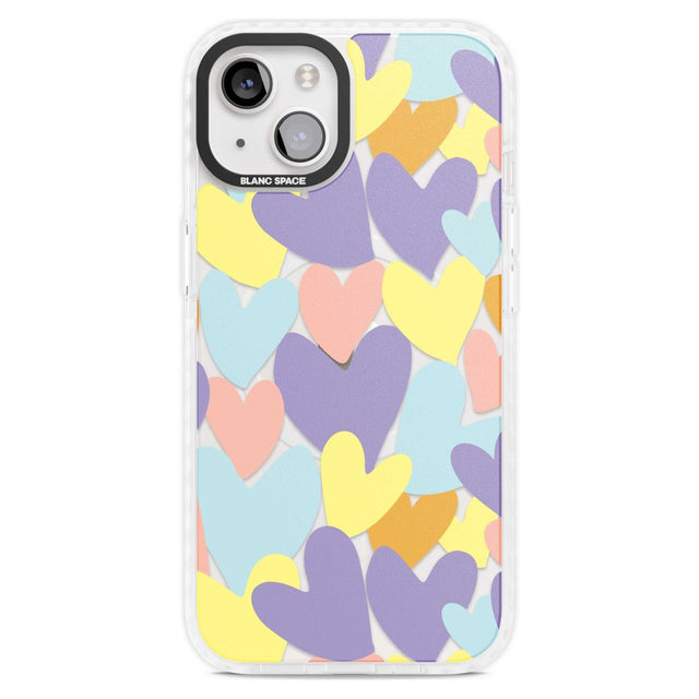 Pastel Hearts Phone Case iPhone 15 Plus / Magsafe Impact Case,iPhone 15 / Magsafe Impact Case Blanc Space