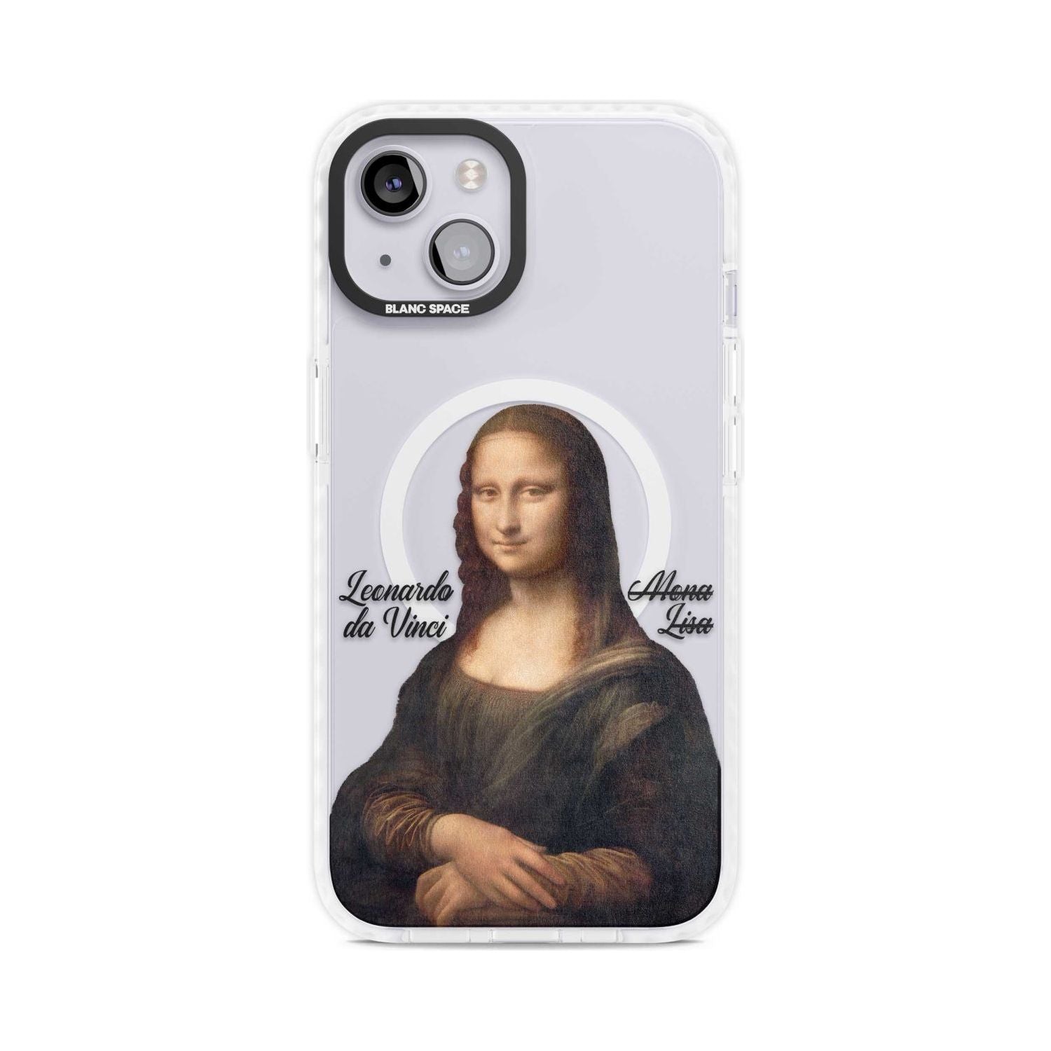 Mona Lisa Cutout Phone Case iPhone 15 Plus / Magsafe Impact Case,iPhone 15 / Magsafe Impact Case Blanc Space