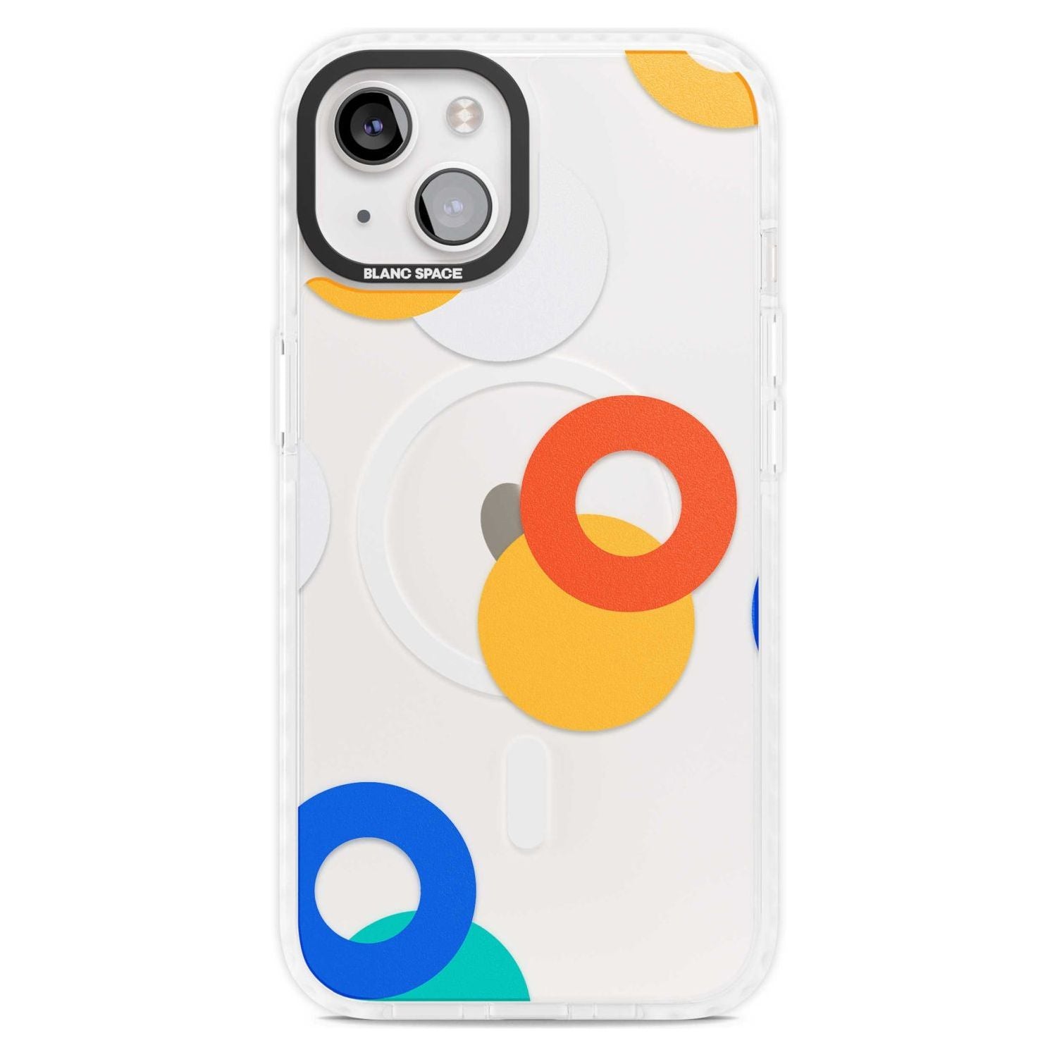 Abstract Mixed Circles Phone Case iPhone 15 Plus / Magsafe Impact Case,iPhone 15 / Magsafe Impact Case Blanc Space