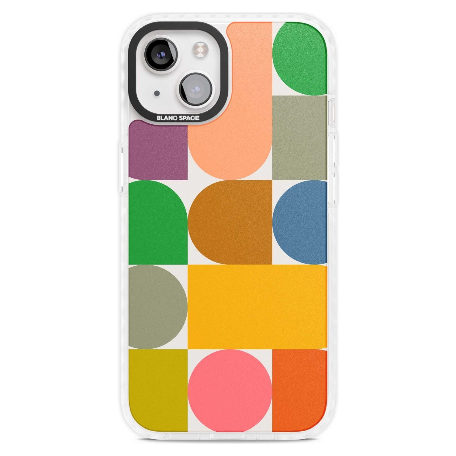 Abstract Retro Shapes: Rainbow Mix Phone Case iPhone 15 Plus / Magsafe Impact Case,iPhone 15 / Magsafe Impact Case Blanc Space