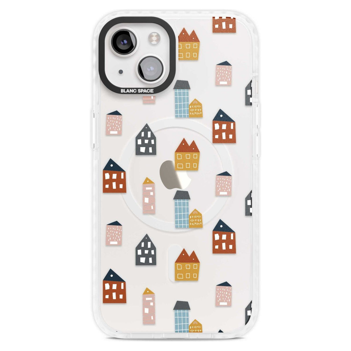 Cute Scandinavian Buildings Phone Case iPhone 15 Plus / Magsafe Impact Case,iPhone 15 / Magsafe Impact Case Blanc Space