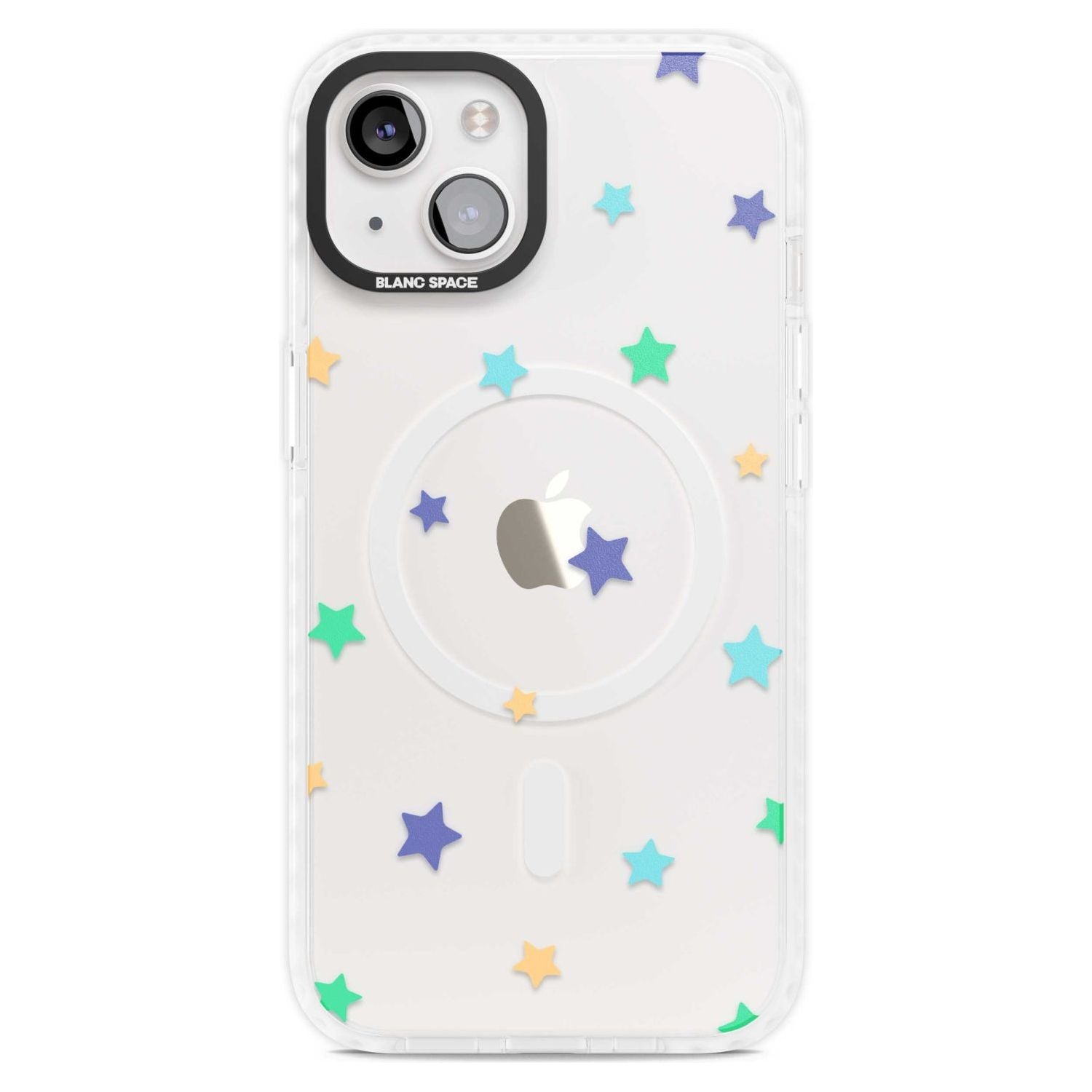 Pastel Stars Pattern Phone Case iPhone 15 Plus / Magsafe Impact Case,iPhone 15 / Magsafe Impact Case Blanc Space