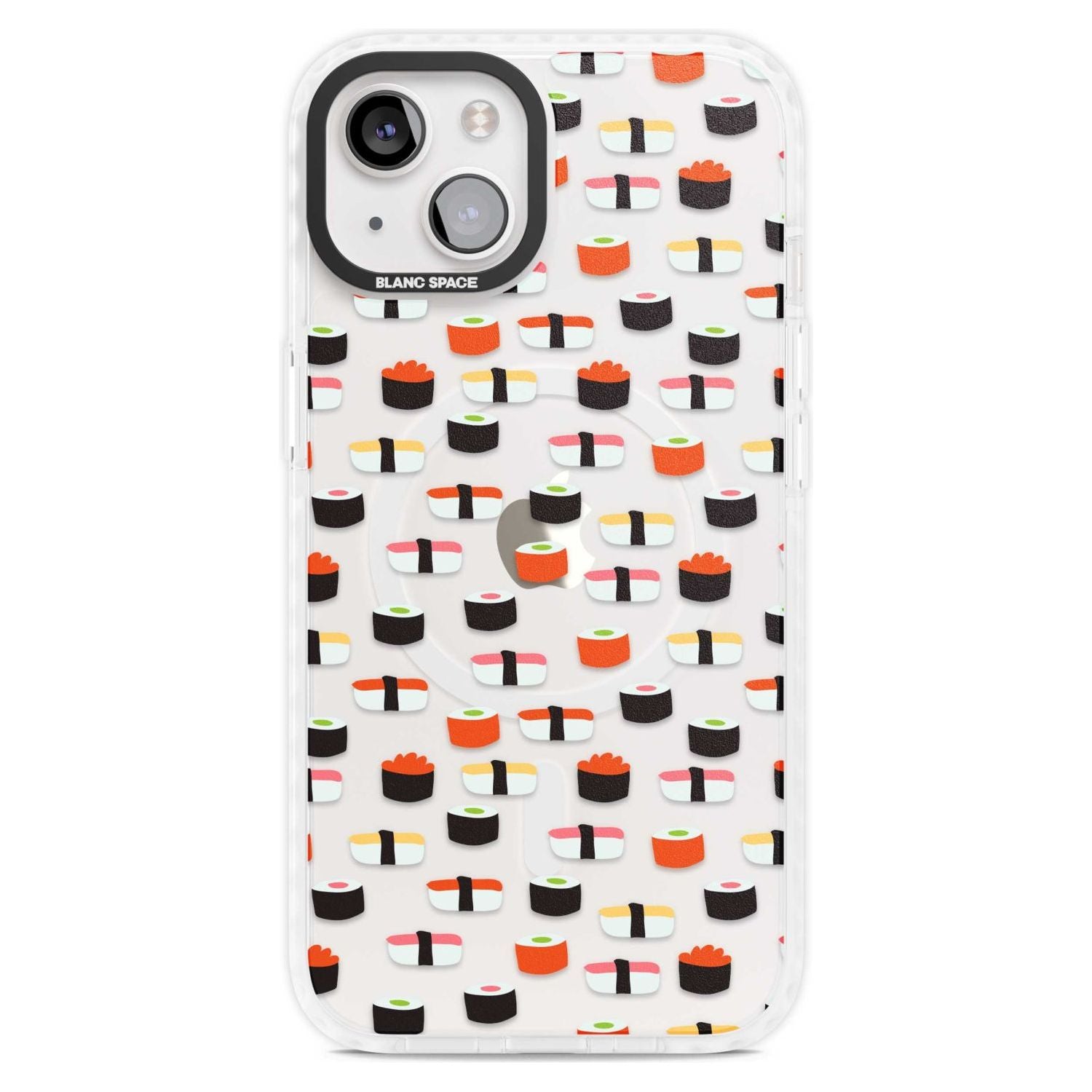 Minimalist Sushi Pattern Phone Case iPhone 15 Plus / Magsafe Impact Case,iPhone 15 / Magsafe Impact Case Blanc Space
