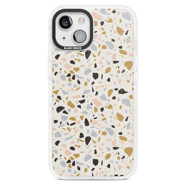 Pale Pink, Blue, & Mocha Terrazzo Pattern Phone Case iPhone 15 Plus / Magsafe Impact Case,iPhone 15 / Magsafe Impact Case Blanc Space