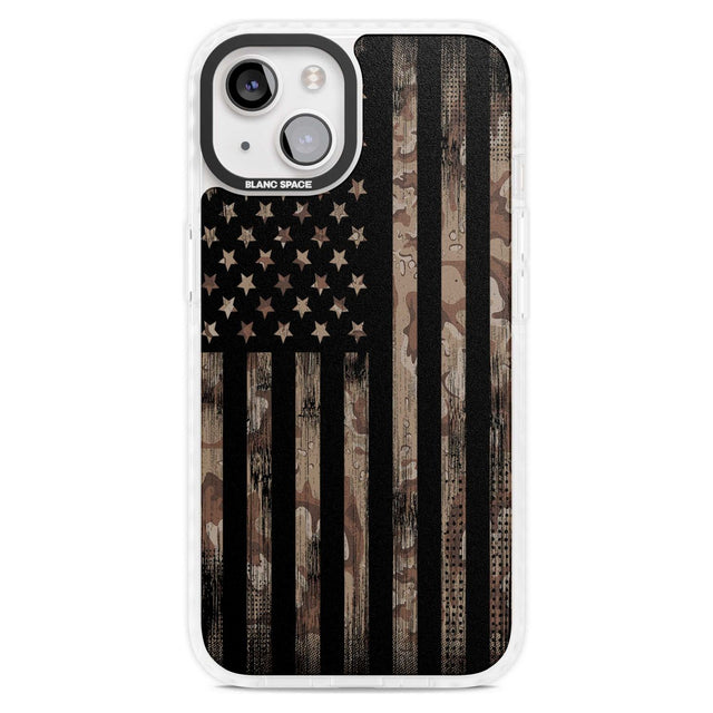 American Flag Camo Phone Case iPhone 15 Plus / Magsafe Impact Case,iPhone 15 / Magsafe Impact Case Blanc Space