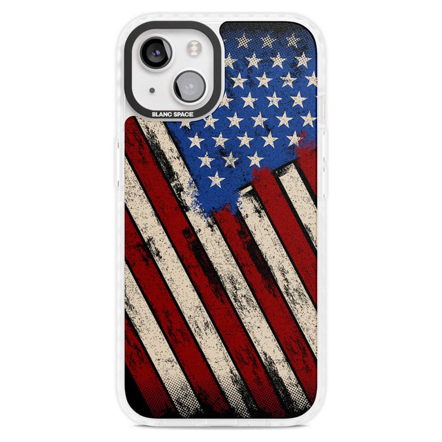 Distressed US Flag Phone Case iPhone 15 Plus / Magsafe Impact Case,iPhone 15 / Magsafe Impact Case Blanc Space