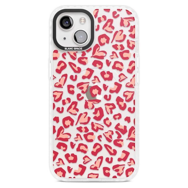 Heart Leopard Print Phone Case iPhone 15 Plus / Magsafe Impact Case,iPhone 15 / Magsafe Impact Case Blanc Space