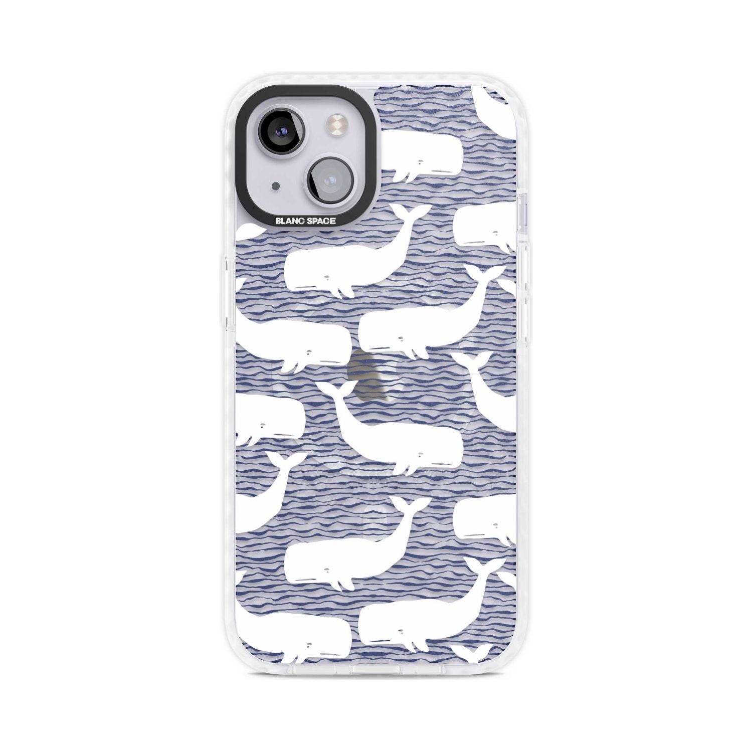 Cute Whales (Transparent) Phone Case iPhone 15 Plus / Magsafe Impact Case,iPhone 15 / Magsafe Impact Case Blanc Space