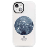 Aquarius Zodiac Transparent Design - Blue Phone Case iPhone 15 Plus / Magsafe Impact Case,iPhone 15 / Magsafe Impact Case Blanc Space