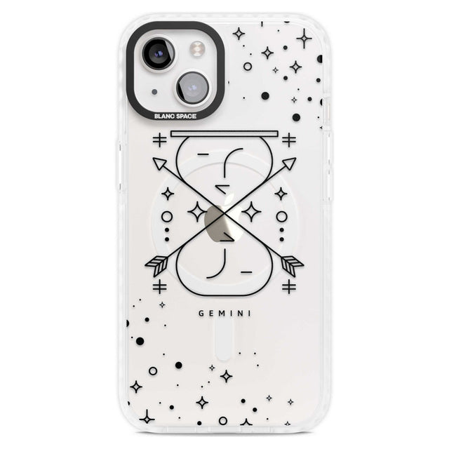 Gemini Emblem - Transparent Design Phone Case iPhone 15 Plus / Magsafe Impact Case,iPhone 15 / Magsafe Impact Case Blanc Space
