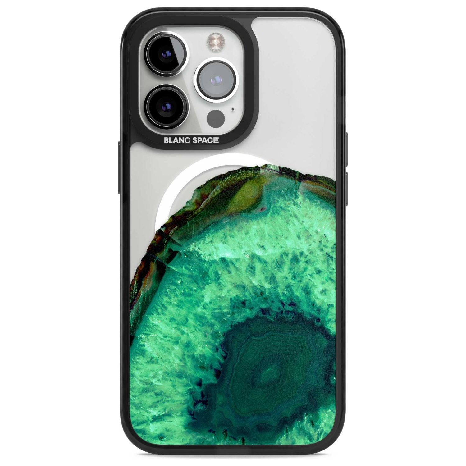 Emerald Green Gemstone Crystal Clear Design Phone Case iPhone 15 Pro Max / Magsafe Black Impact Case,iPhone 15 Pro / Magsafe Black Impact Case,iPhone 14 Pro Max / Magsafe Black Impact Case,iPhone 14 Pro / Magsafe Black Impact Case,iPhone 13 Pro / Magsafe Black Impact Case Blanc Space