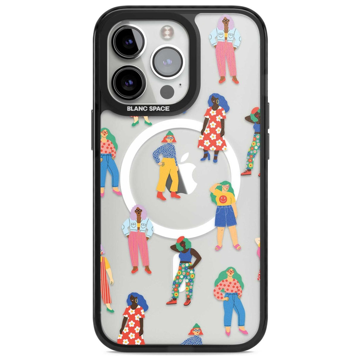 Girls Pattern Phone Case iPhone 15 Pro Max / Magsafe Black Impact Case,iPhone 15 Pro / Magsafe Black Impact Case,iPhone 14 Pro Max / Magsafe Black Impact Case,iPhone 14 Pro / Magsafe Black Impact Case,iPhone 13 Pro / Magsafe Black Impact Case Blanc Space